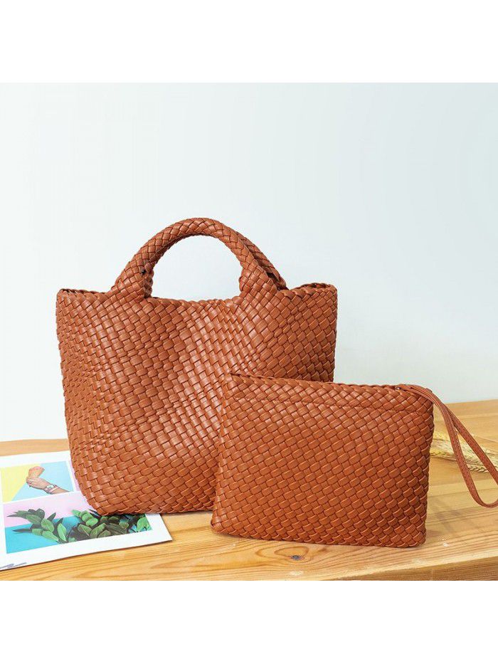 Hand woven Tote women's bag 2020 new fashion bag leisure large capacity woven shoulder bag handle mother bag