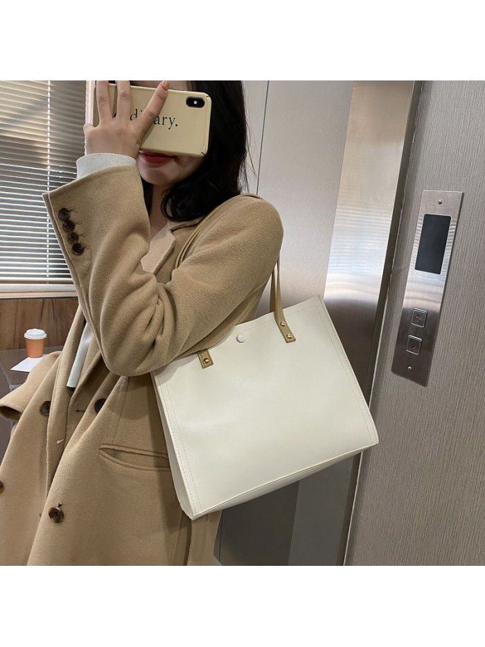 Large capacity bag women's 2020 new fashion net red ins women's single shoulder bag color contrast portable Tote Bag