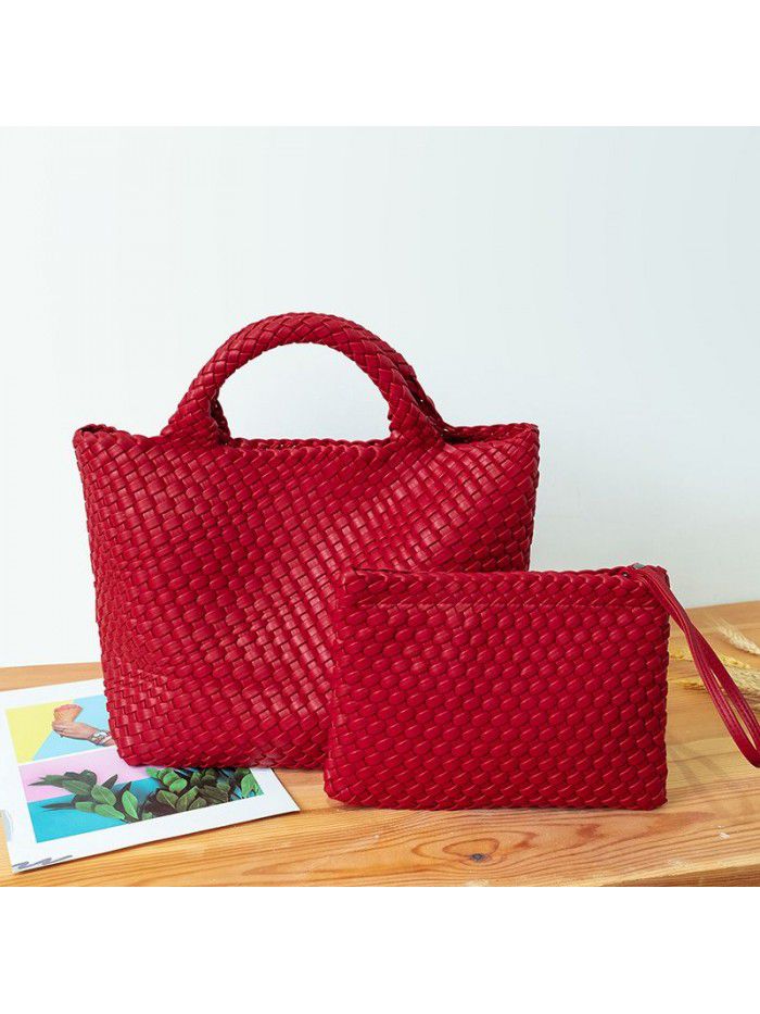 Hand woven Tote women's bag 2020 new fashion bag leisure large capacity woven shoulder bag handle mother bag