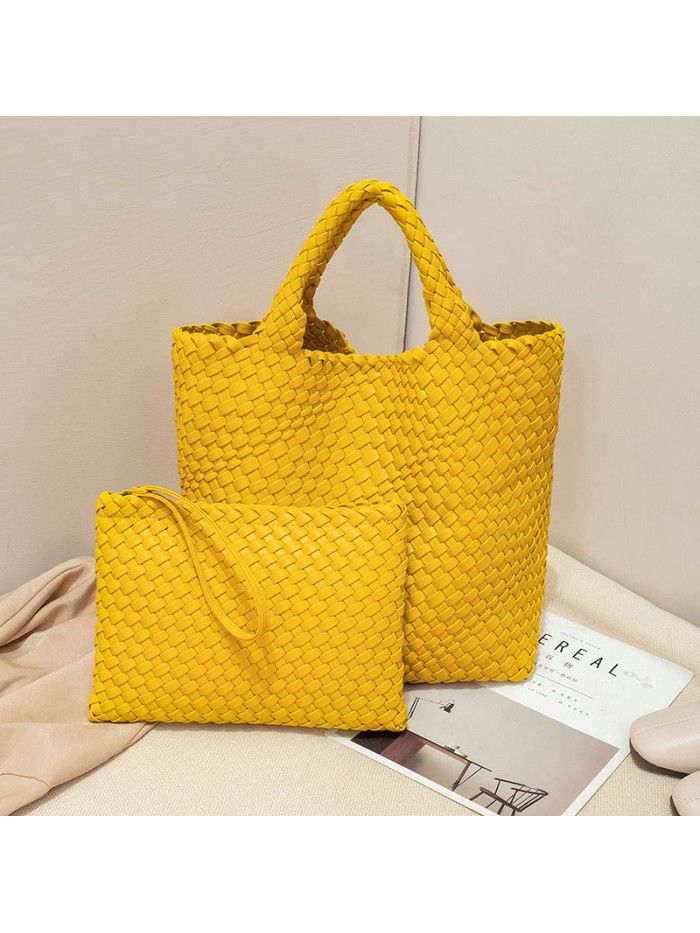 Hand woven Tote women's bag 2020 new fashion bag leisure large capacity woven shoulder bag handle mother bag