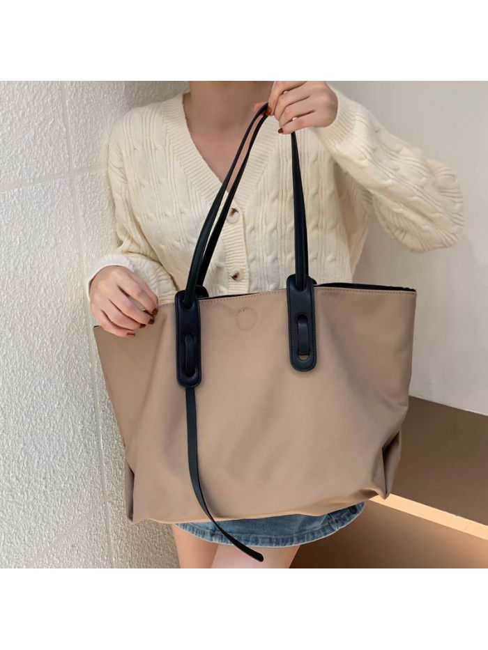 Nylon large capacity Tote Bag single shoulder portable bag 2020 new women's bag simple pink leisure shopping bag fashion