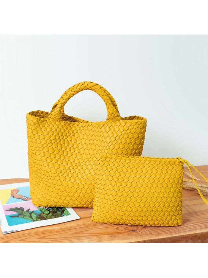 Hand woven Tote women's bag 2020 new fashion bag leisure large capacity woven shoulder bag handle mother bag