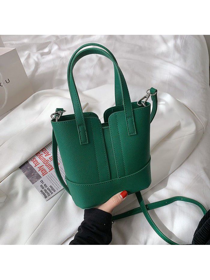 Fashion tote bucket women's bag 2021 new fashion One Shoulder Messenger Bag niche design portable bucket women's bag