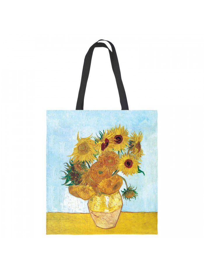 new van Gogh starry sky oil painting tote bag lady canvas bag beach bag cross border wholesale