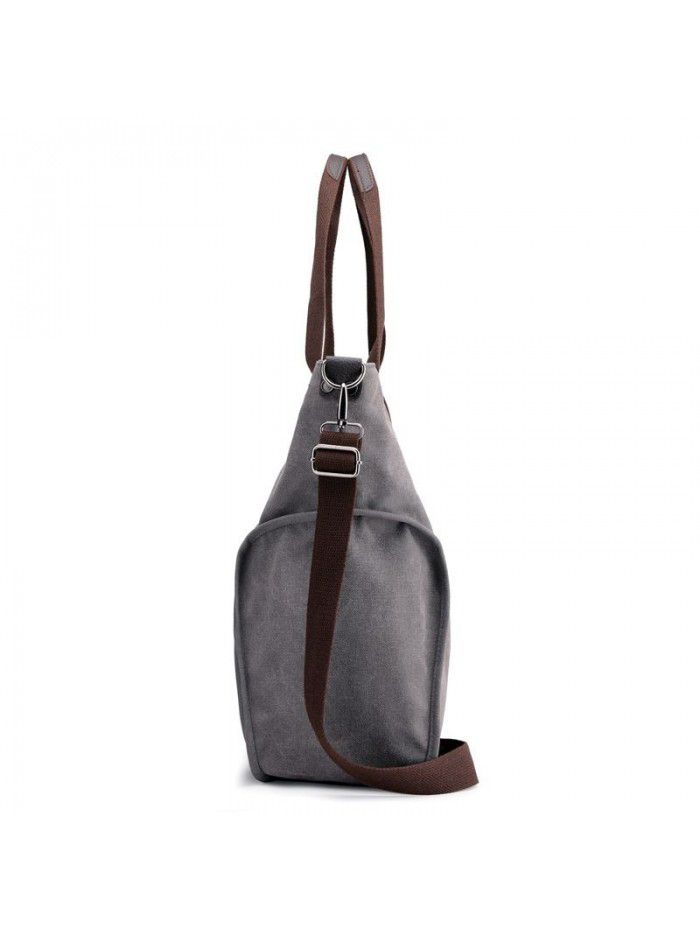 European and American large capacity retro canvas women's bag leisure Women's big Tote one shoulder hand messenger bag splicing big bag fashion