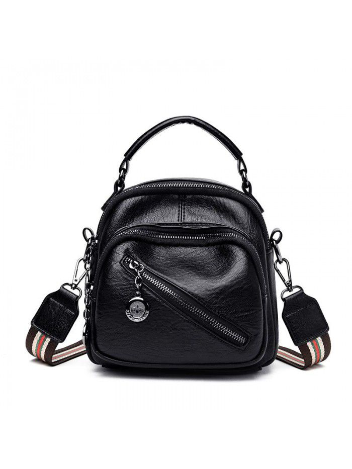 European and American style double shoulder bag women's 2020 new multi-functional women's single shoulder bag with soft leather three-way Backpack