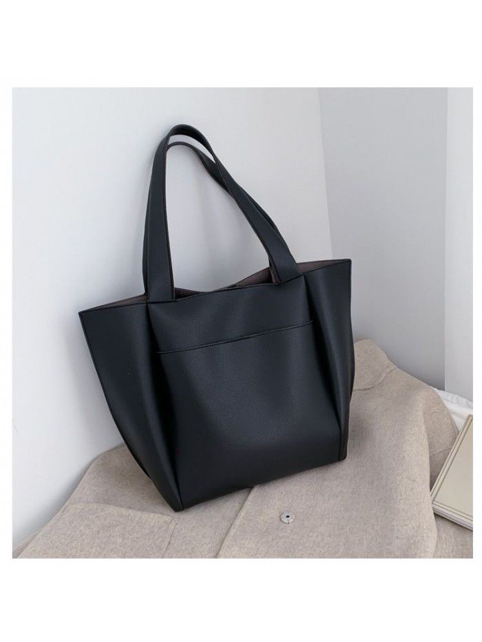 Large capacity soft leather bag women's new Korean one shoulder bag in summer 2020