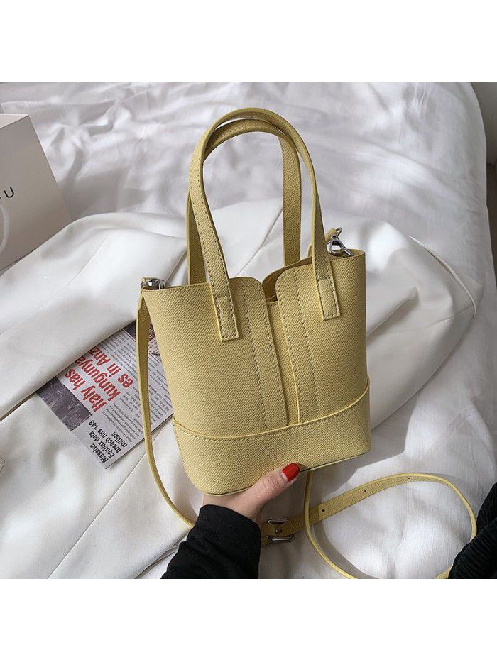 Fashion tote bucket women's bag 2021 new fashion One Shoulder Messenger Bag niche design portable bucket women's bag