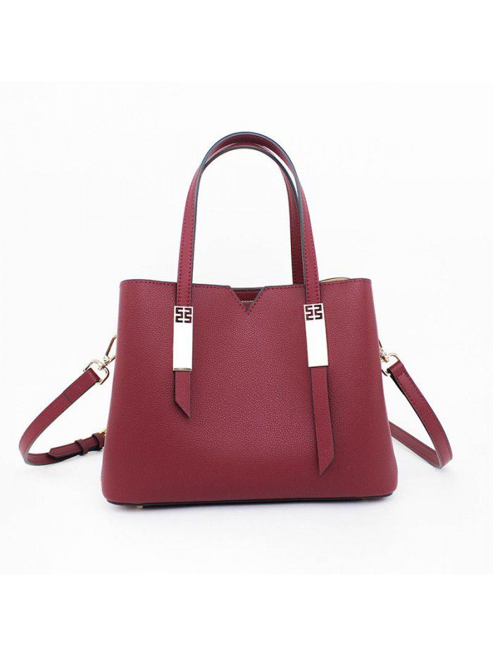 new women's Leather One Shoulder Messenger Handbag cross border fashion bag cowhide Tote Handbag