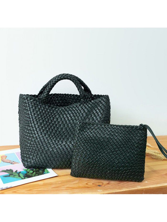 Hand woven Tote women's bag 2020 new fashion bag leisure large capacity woven shoulder bag handle mother bag