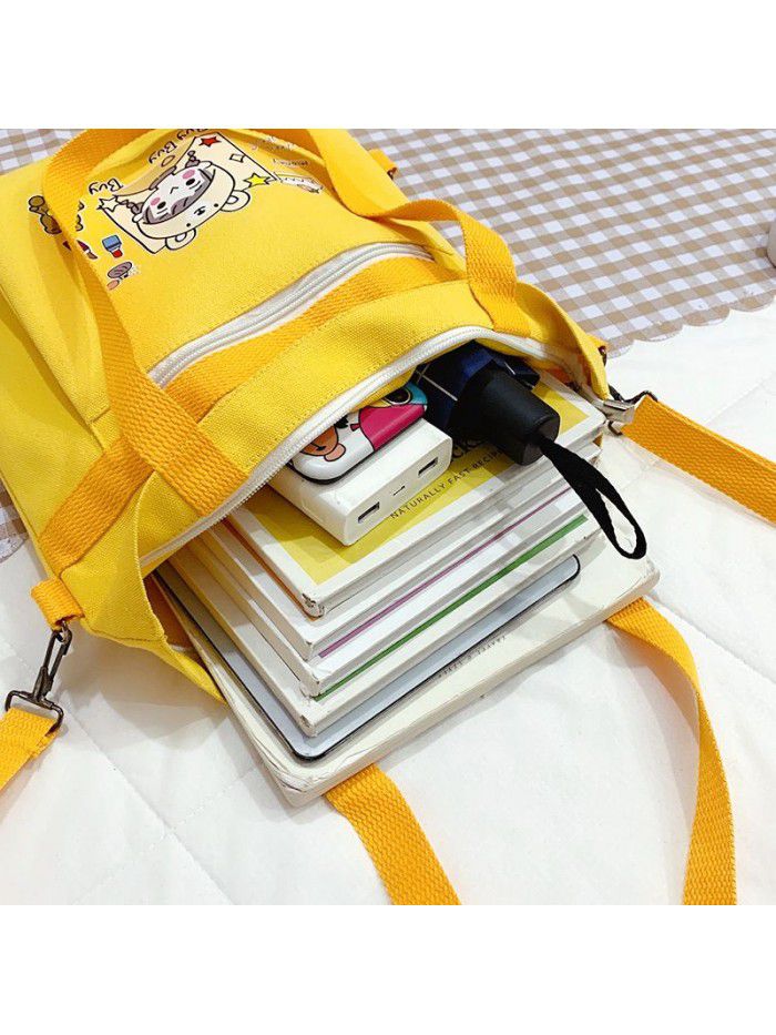 New 2020 messenger canvas bag: Korean multi-purpose shoulder bag large capacity schoolgirl tutorial bag