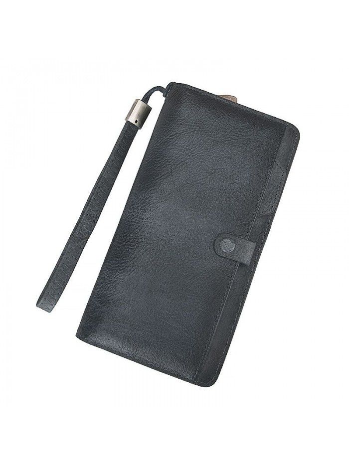 European and American new fashion men's wallet long leather multi-function wallet Retro Leather Hand Bag Large Capacity men's bag