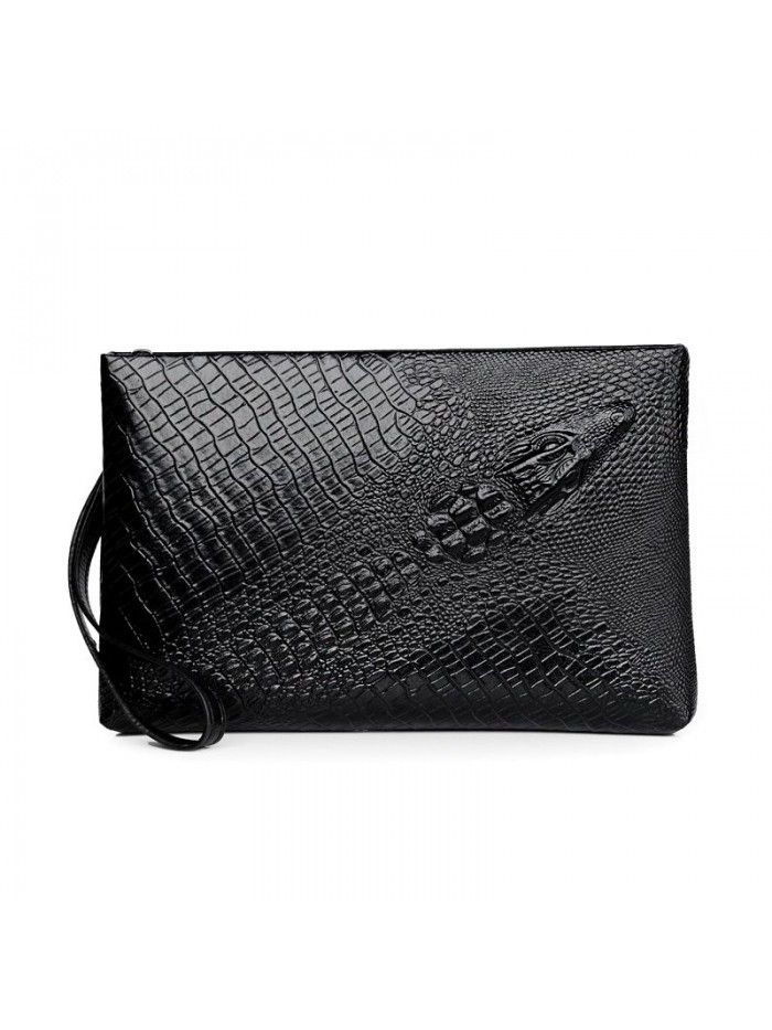 Crocodile soft leather handbag men's mobile phone bag Business Wallet long hand bag men's envelope bag youth social bag