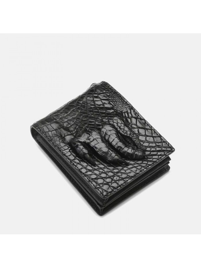 Crocodile claw men's wallet short leather 2021 new luxury brand wallet men's horizontal two fold Wallet