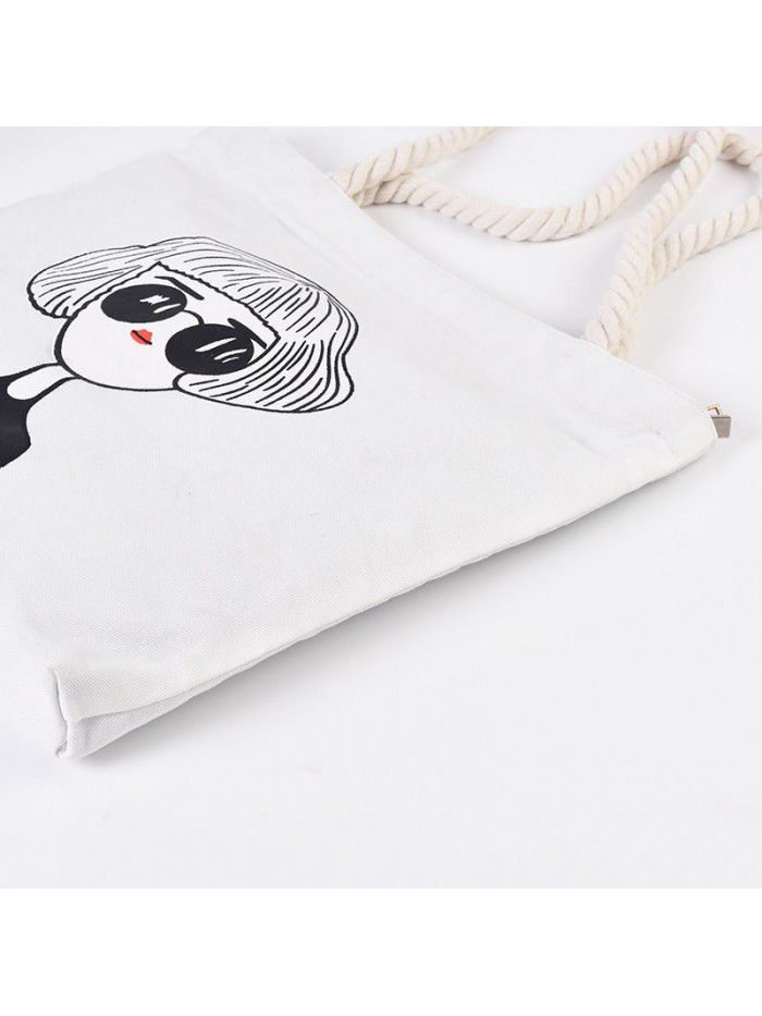 Canvas bag customized advertising hand bag printed logo pattern customized cotton shopping blank shoulder bag customized