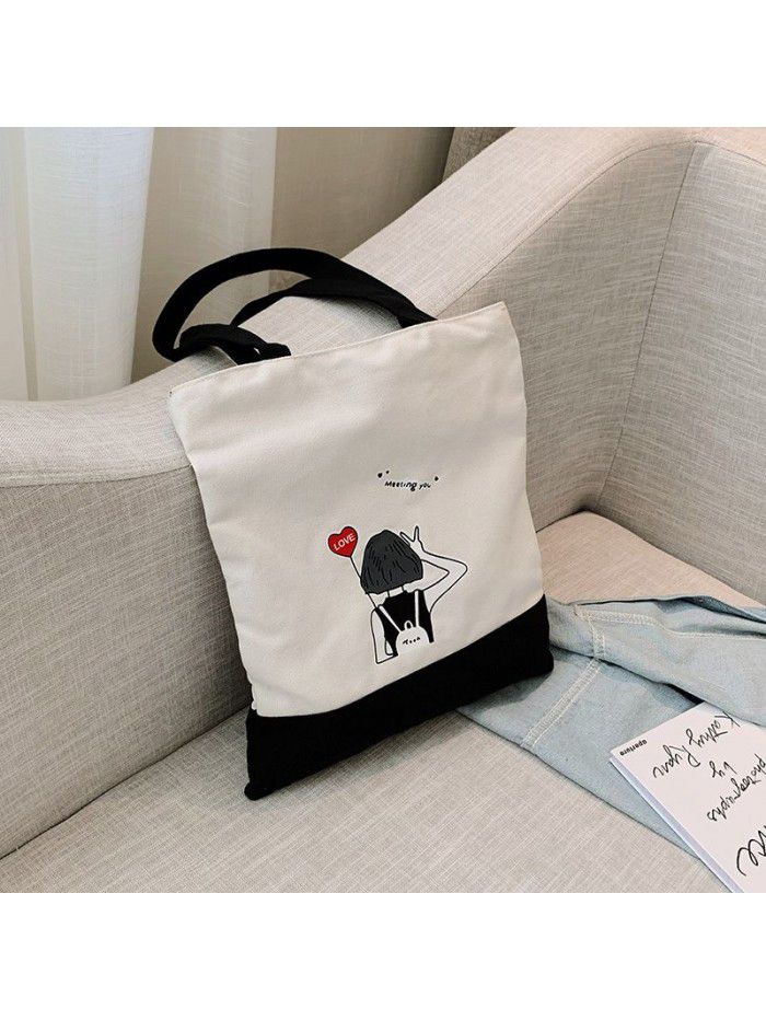 Individual creativity advertisement cotton bag supermarket shopping canvas bag student single shoulder canvas bag