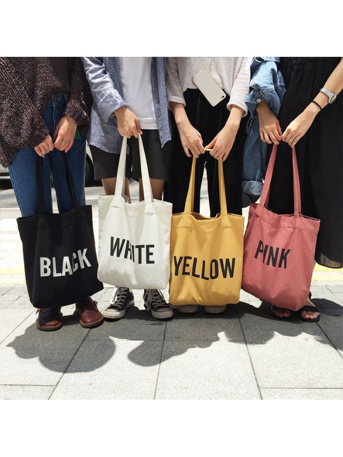 Manufacturers direct portable shopping single shoulder canvas bag customized Korean canvas bag