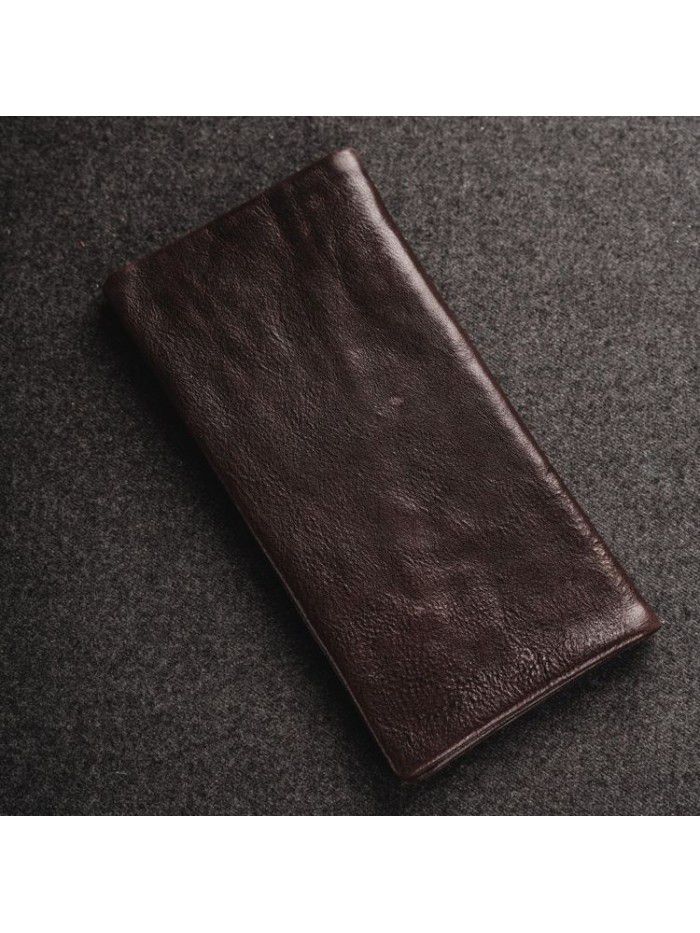 Men's casual Long Wallet head leather short classic leather retro long suit