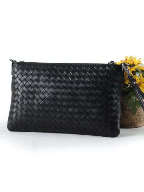  new women's woven bag Korean real leather bag Sin...