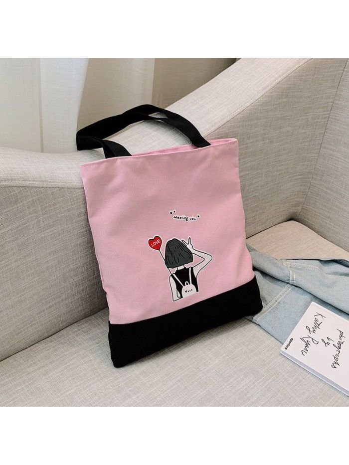 Individual creativity advertisement cotton bag supermarket shopping canvas bag student single shoulder canvas bag