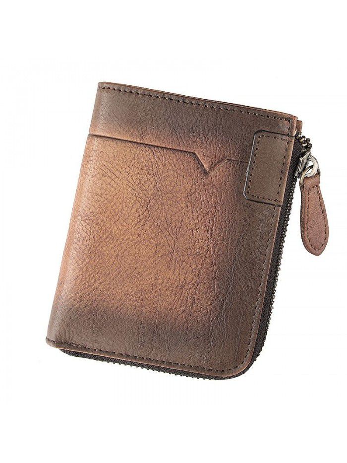 Men's wallet European and American new leather fashion personality short wallet retro soft leather short vertical wallet cross border