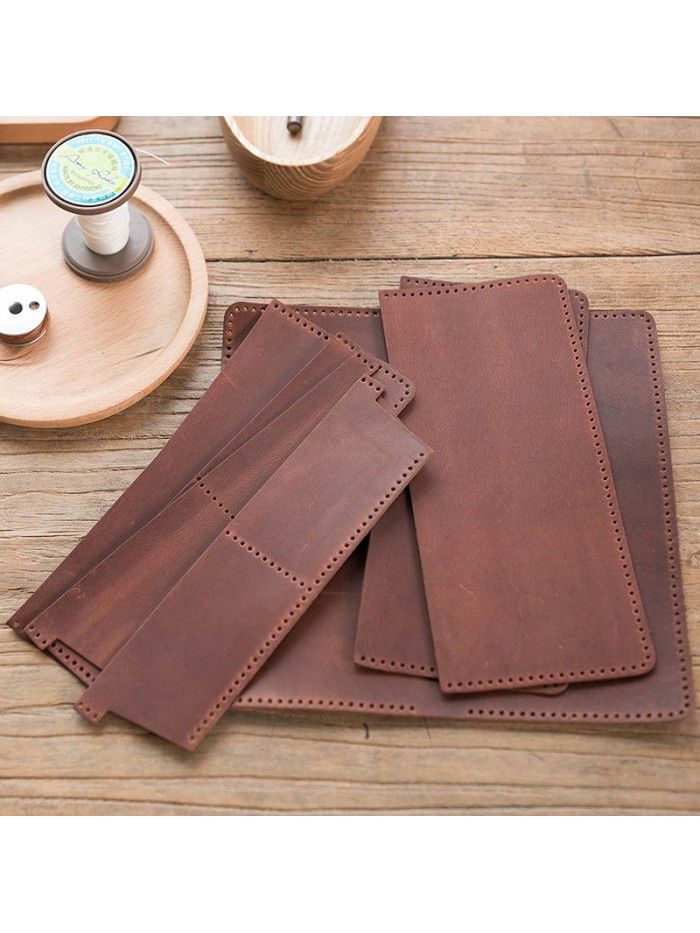 Cross mirror e-commerce hot material bag DIY handmade wallet men's long leather wallet Retro Art