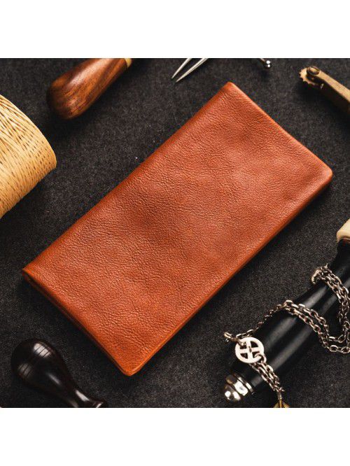 Men's casual Long Wallet head leather short classi...