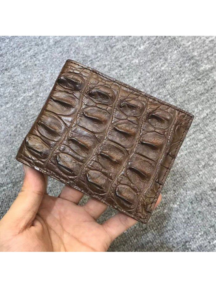 New Thai alligator skin wallet men's real alligator back bone leather wallet leisure fashion trend short wallet clip