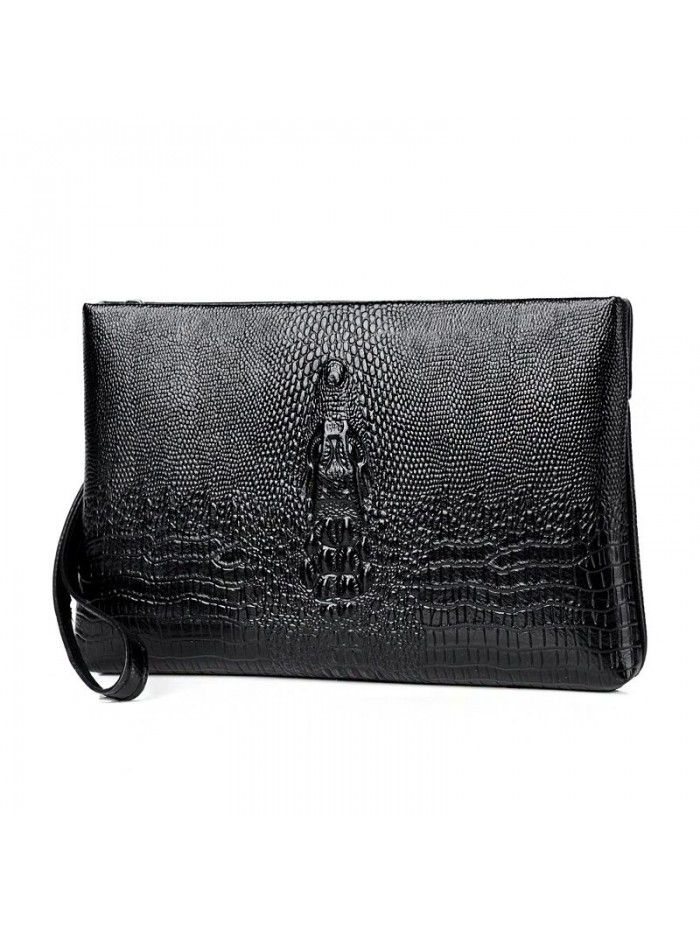 Crocodile soft leather handbag men's mobile phone bag Business Wallet long hand bag men's envelope bag youth social bag