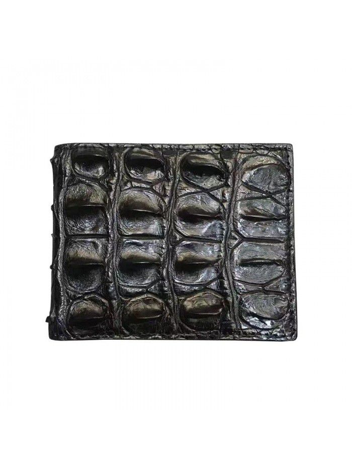 New Thai alligator skin wallet men's real alligator back bone leather wallet leisure fashion trend short wallet clip