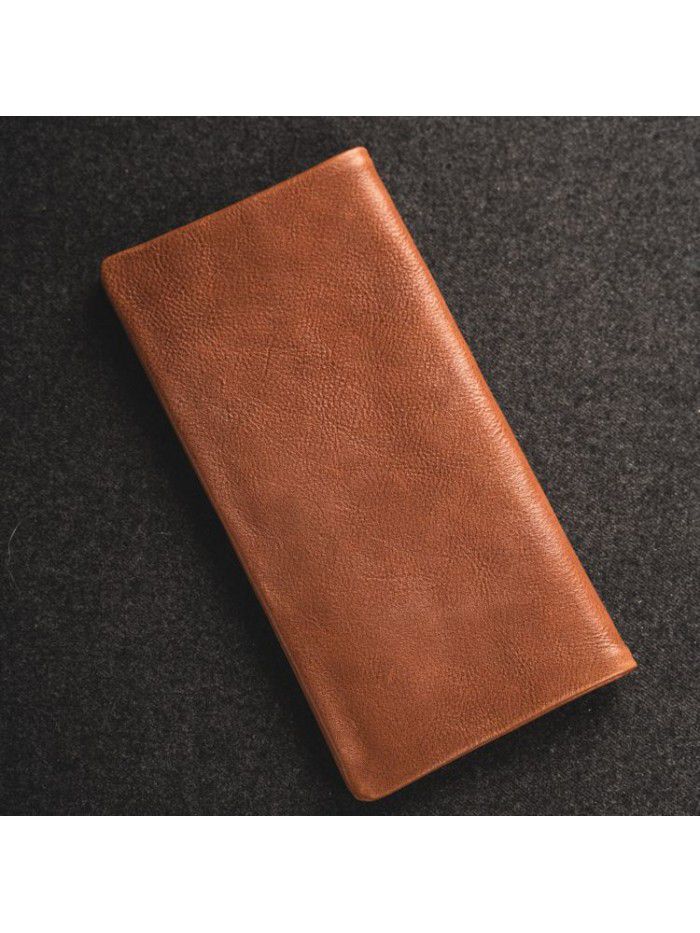 Men's casual Long Wallet head leather short classic leather retro long suit