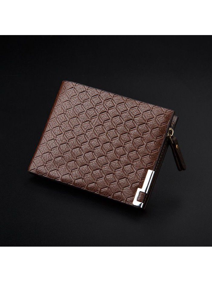 Men's printed business WALLET business leisure 30% zipper horizontal enterprise wallet European and American retro fashion wallet