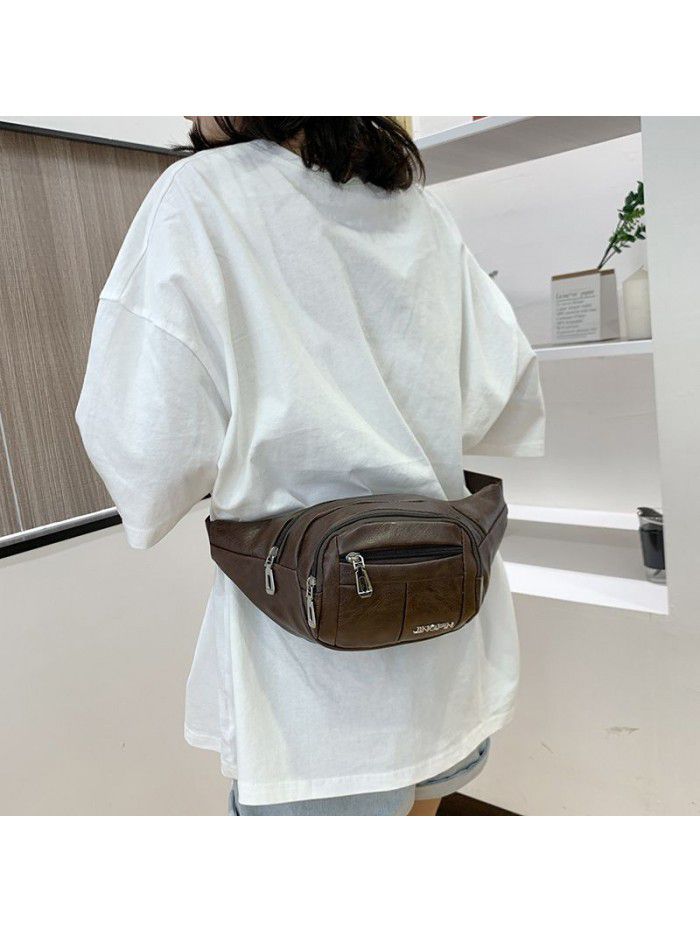Manufacturer wholesales new Pu waist bag, men's and women's multi-purpose messenger bag, outdoor leisure waist bag business, cashier Backpack