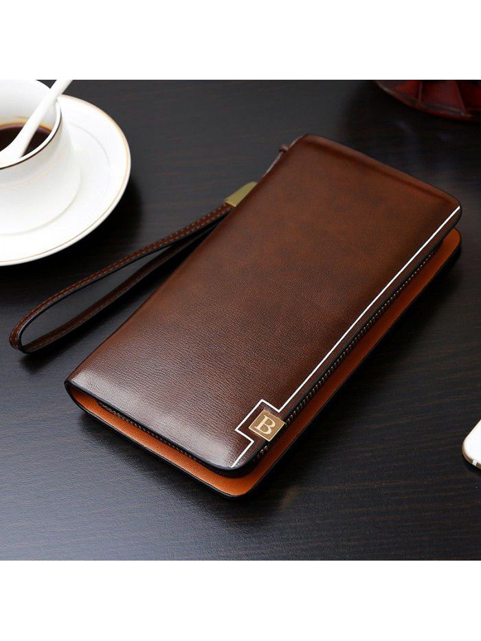 Cross border new Korean wallet men's single zipper handbag multi-functional men's bag mobile phone bag spot manufacturers wholesale