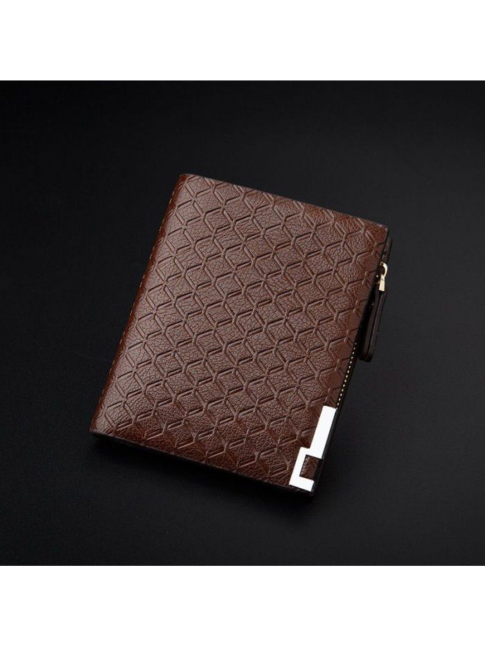 Men's printed business WALLET business leisure 30% zipper horizontal enterprise wallet European and American retro fashion wallet