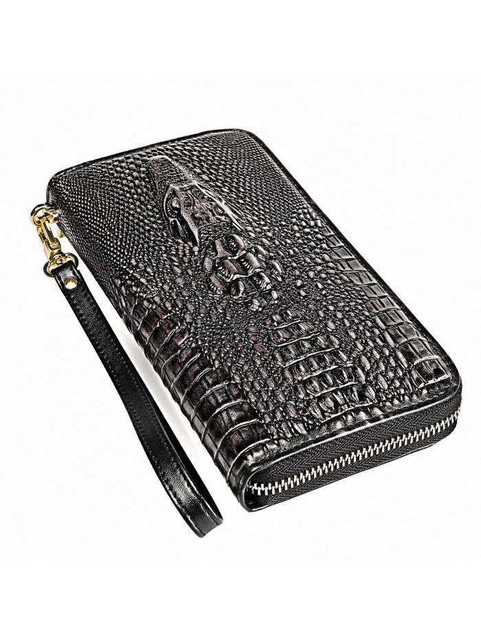 Wallet creative long men's Leather Wallet business RFID large capacity hand bag leather wallet