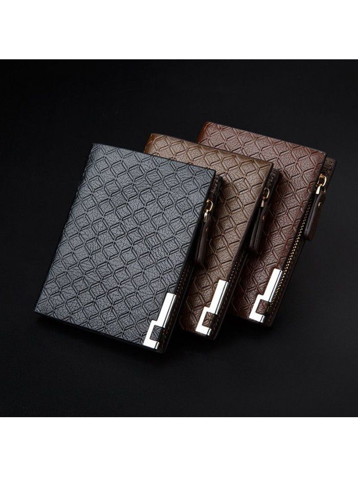 Men's printed business WALLET business leisure 30% zipper horizontal enterprise wallet European and American retro fashion wallet