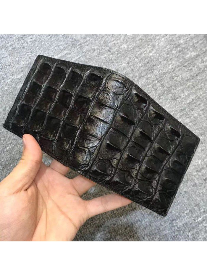 New Thai alligator skin wallet men's real alligator back bone leather wallet leisure fashion trend short wallet clip