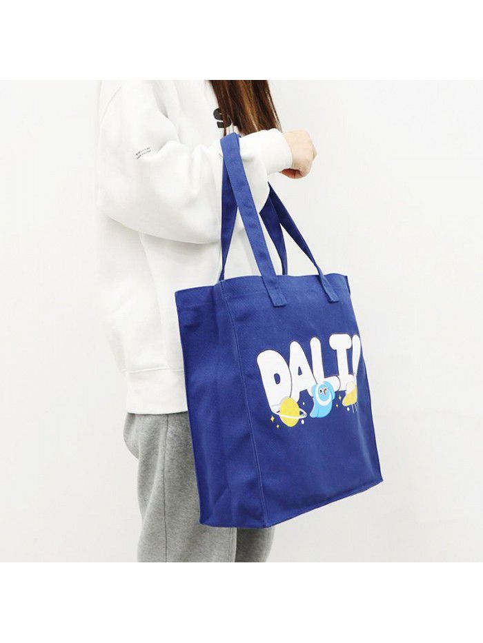 Canvas bag customized shopping bag publicity cotton bag customized portable printing canvas bag blank creative bundle mouth