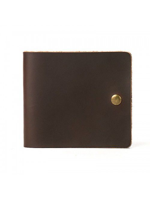 Men's and women's simple wallet, buckle, manual le...