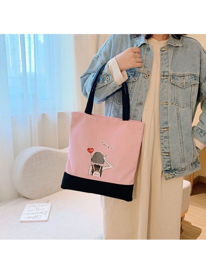 Individual creativity advertisement cotton bag supermarket shopping canvas bag student single shoulder canvas bag