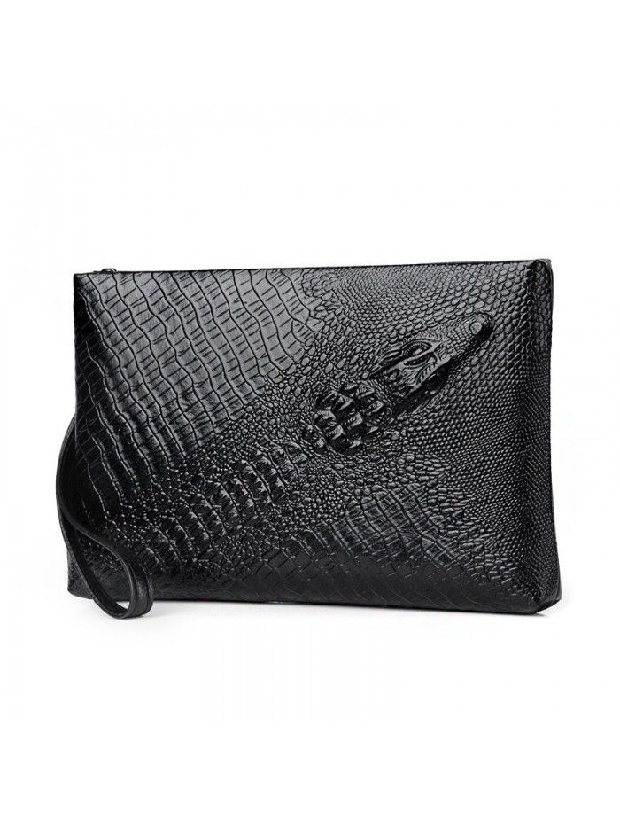 Crocodile soft leather handbag men's mobile phone bag Business Wallet long hand bag men's envelope bag youth social bag