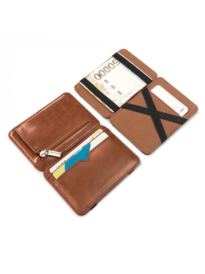 Cross border new Korean creative PU Leather Men's Magic Wallet business card bag zero wallet men's bag factory wholesale