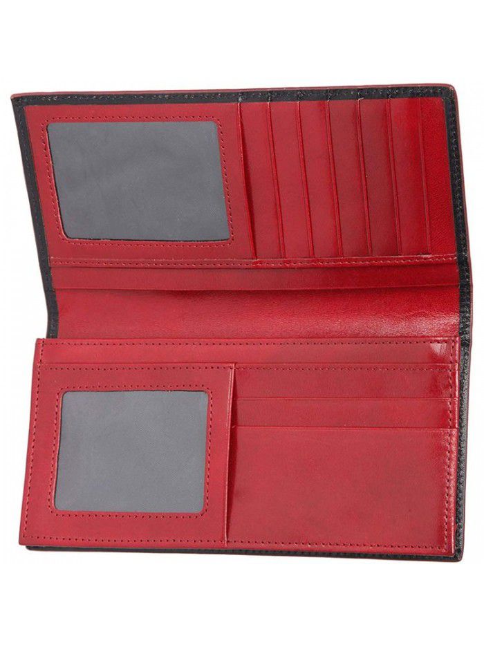 Manufacturers directly for men and women in the long double fold leather wallet multi card multi-functional mobile phone wallet men's trade wholesale