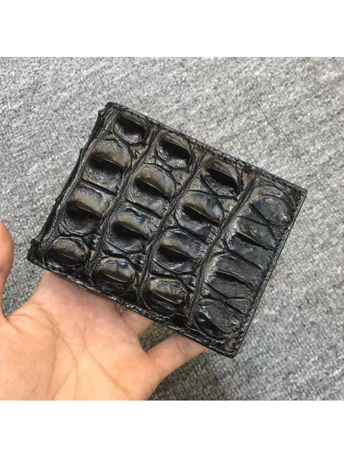 New Thai alligator skin wallet men's real alligator back bone leather wallet leisure fashion trend short wallet clip