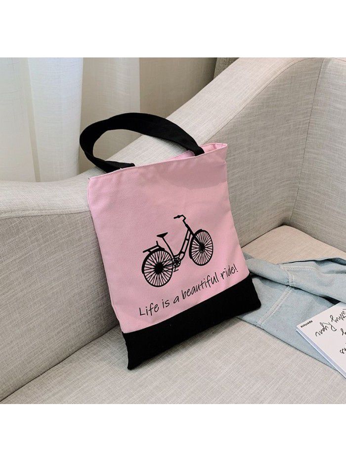 Individual creativity advertisement cotton bag supermarket shopping canvas bag student single shoulder canvas bag