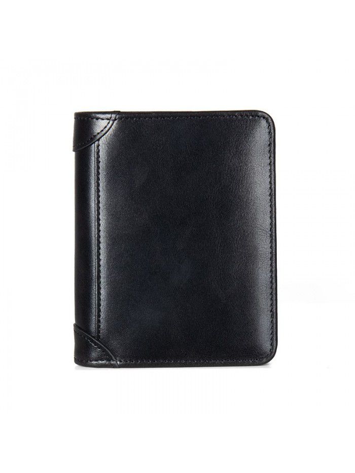 Men's Leather Wallet ultra thin anti theft brush vertical 2020 new card bag men's Leather Wallet