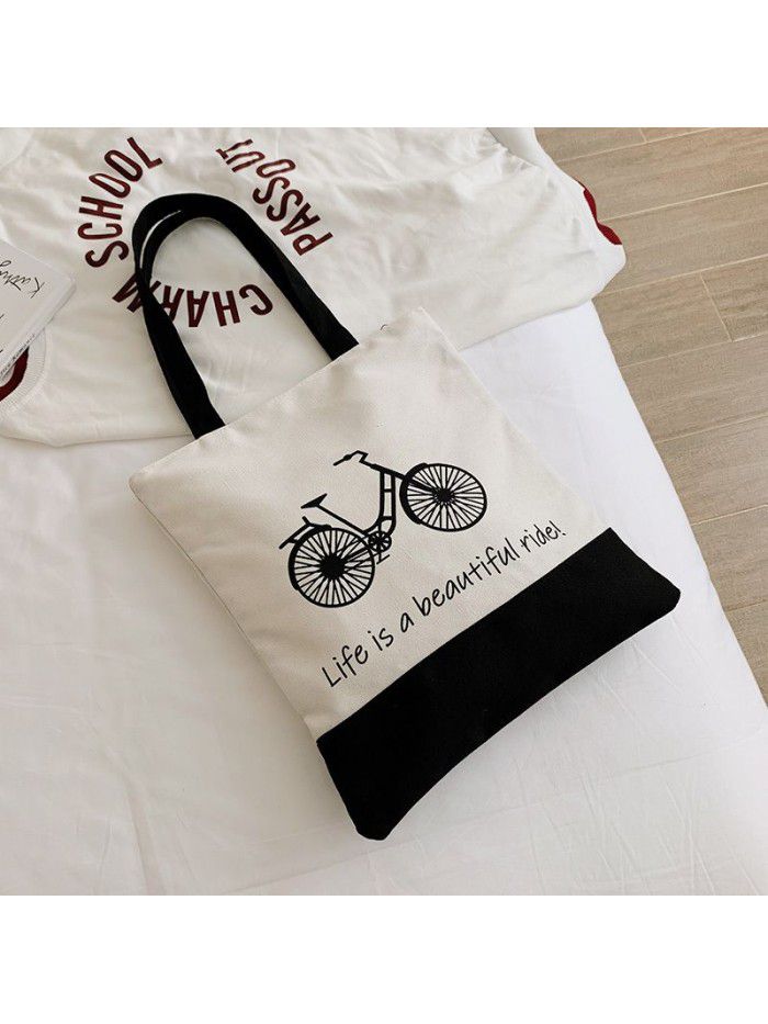 Individual creativity advertisement cotton bag supermarket shopping canvas bag student single shoulder canvas bag