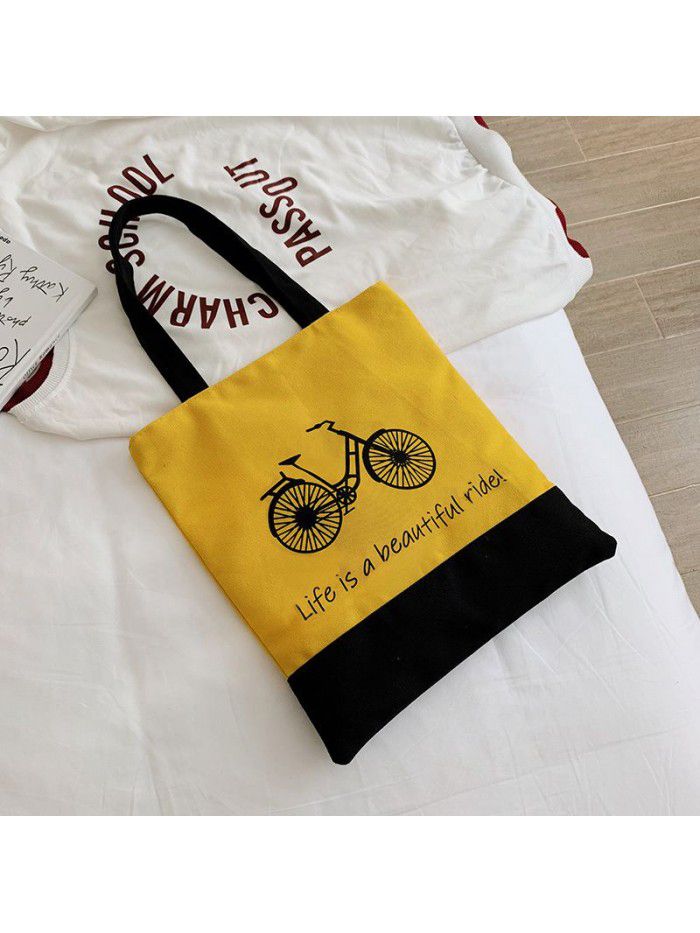 Individual creativity advertisement cotton bag supermarket shopping canvas bag student single shoulder canvas bag