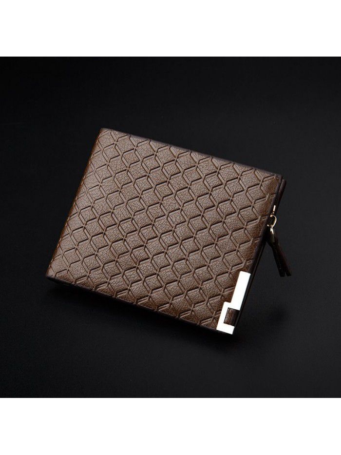 Men's printed business WALLET business leisure 30% zipper horizontal enterprise wallet European and American retro fashion wallet